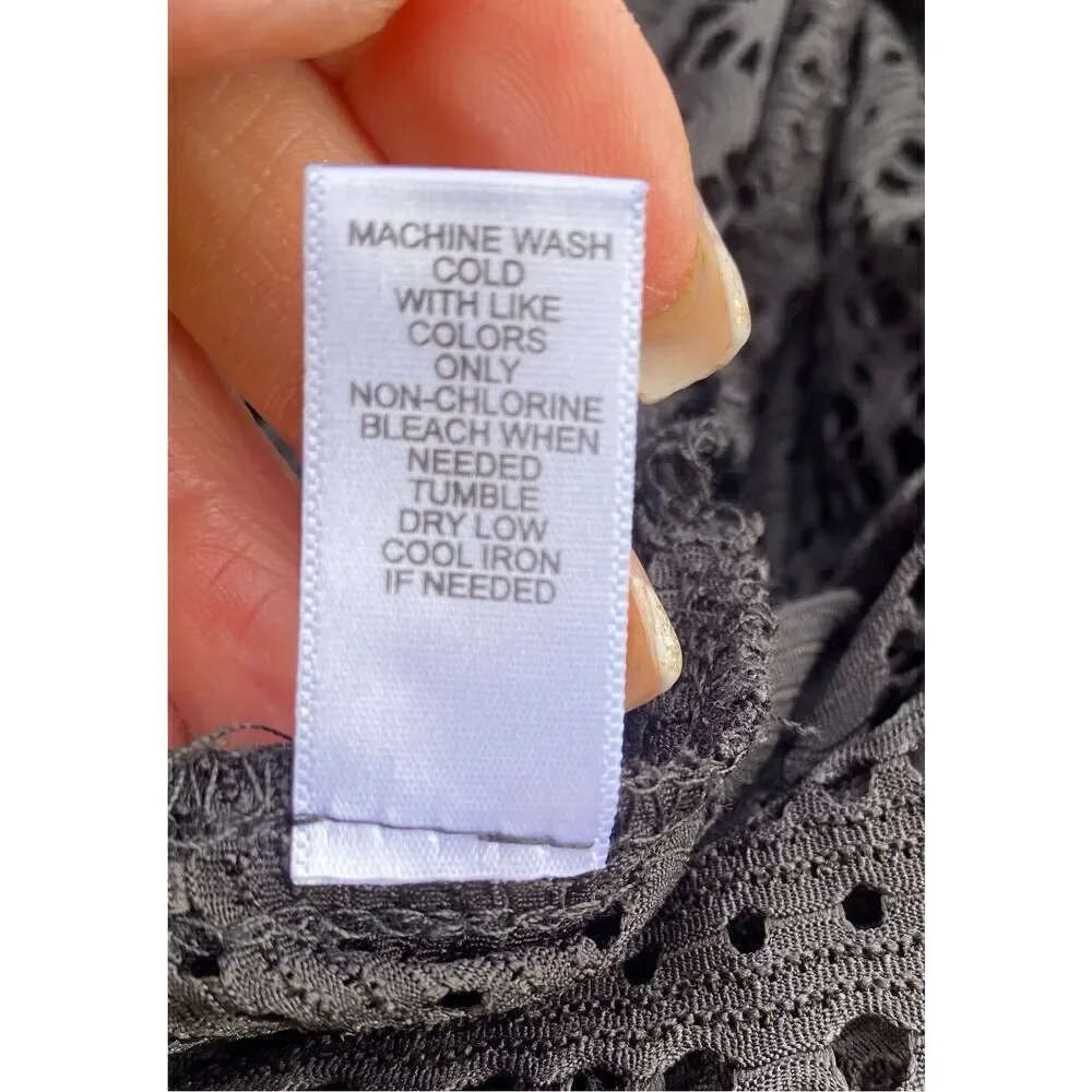 Black Lacer Swim Suite Cover-Up Sz. S by Cato Vacation Beach